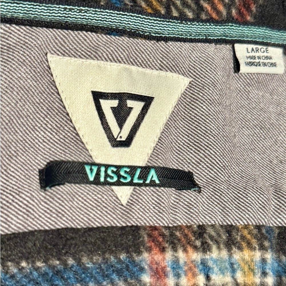 Vissla Eco-Zy Polar Flannel Large Fits Small Multicolor Plaid Sustainable View 2